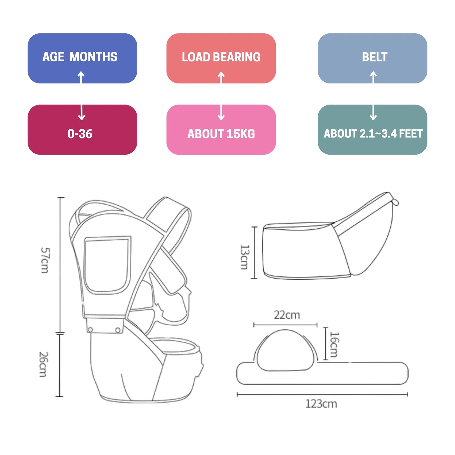 OBABY BabyCarrier Hip Seat Adjustable