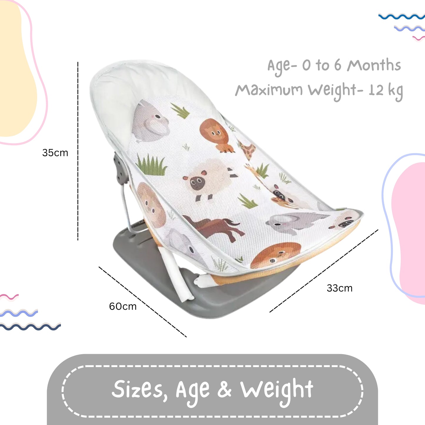 OBABY Newborn Baby Bather Foldable/Reclining