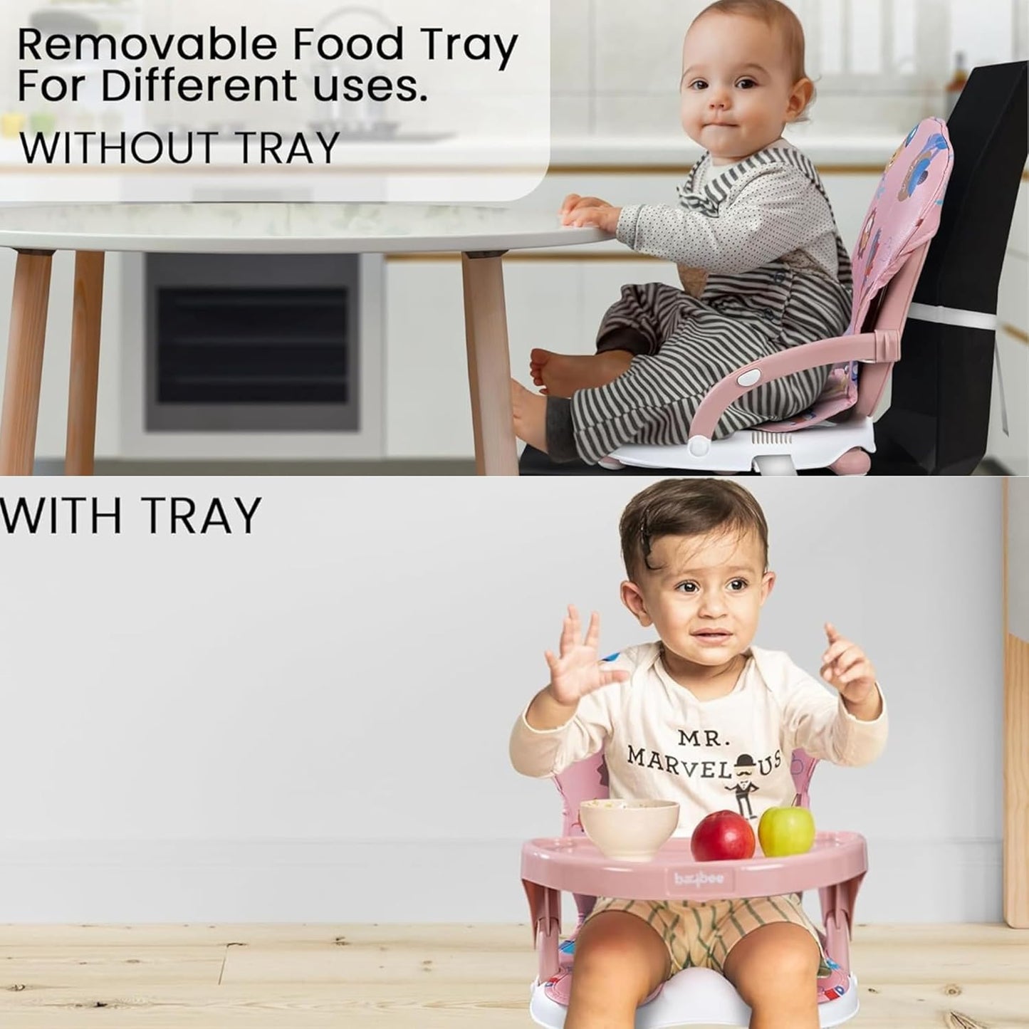 OBaby Dining Table Seat,Removable Tray/Adjustable