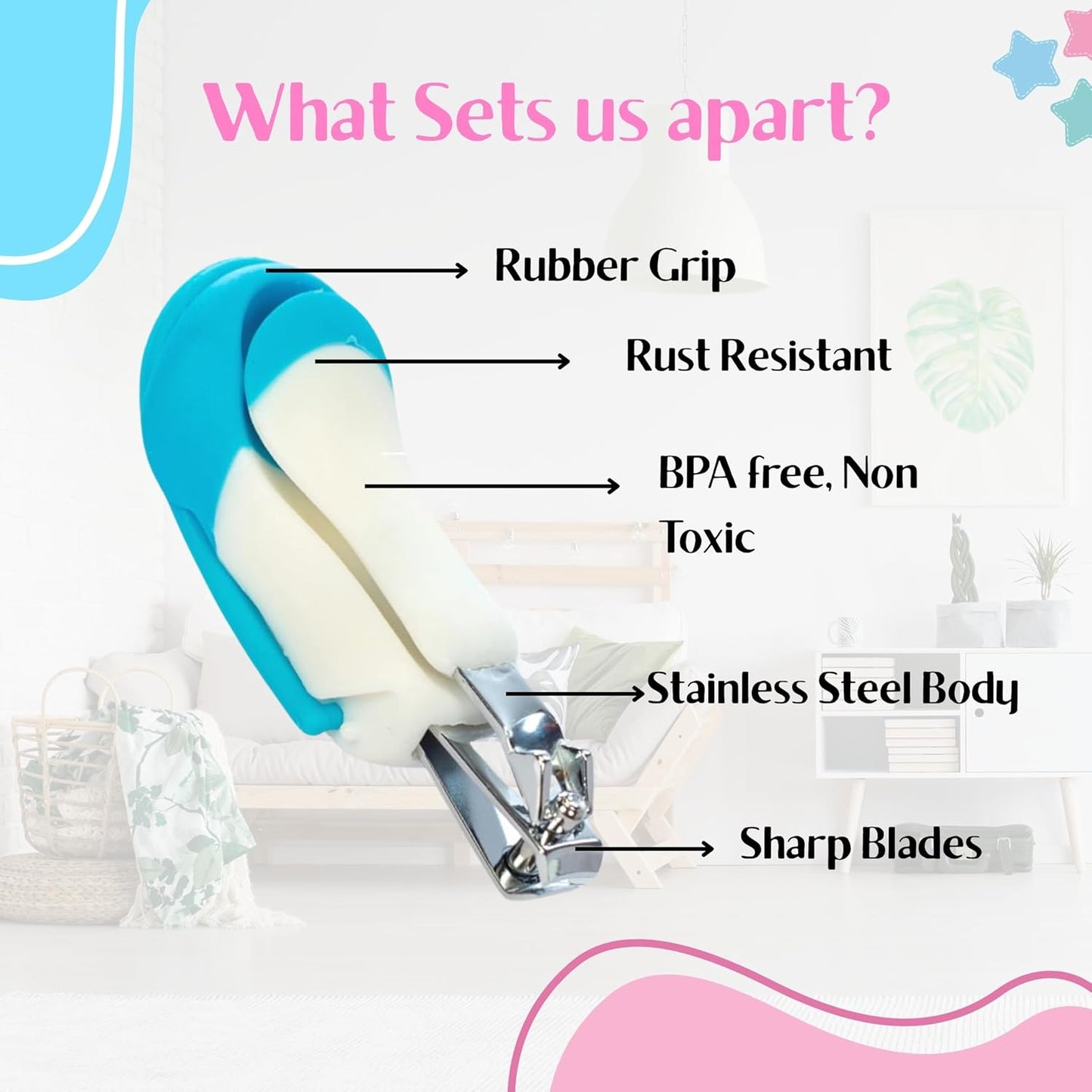 OBABY Baby Nail Clipper with Magnifier
