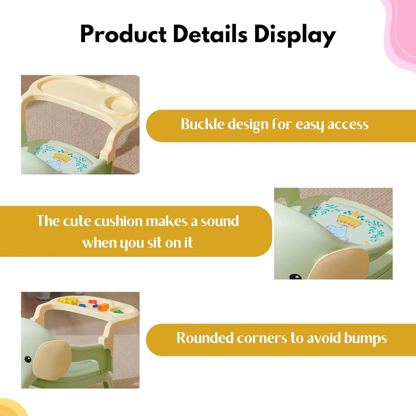 OBaby Dining Table Seat Removable Tray/Adjustable