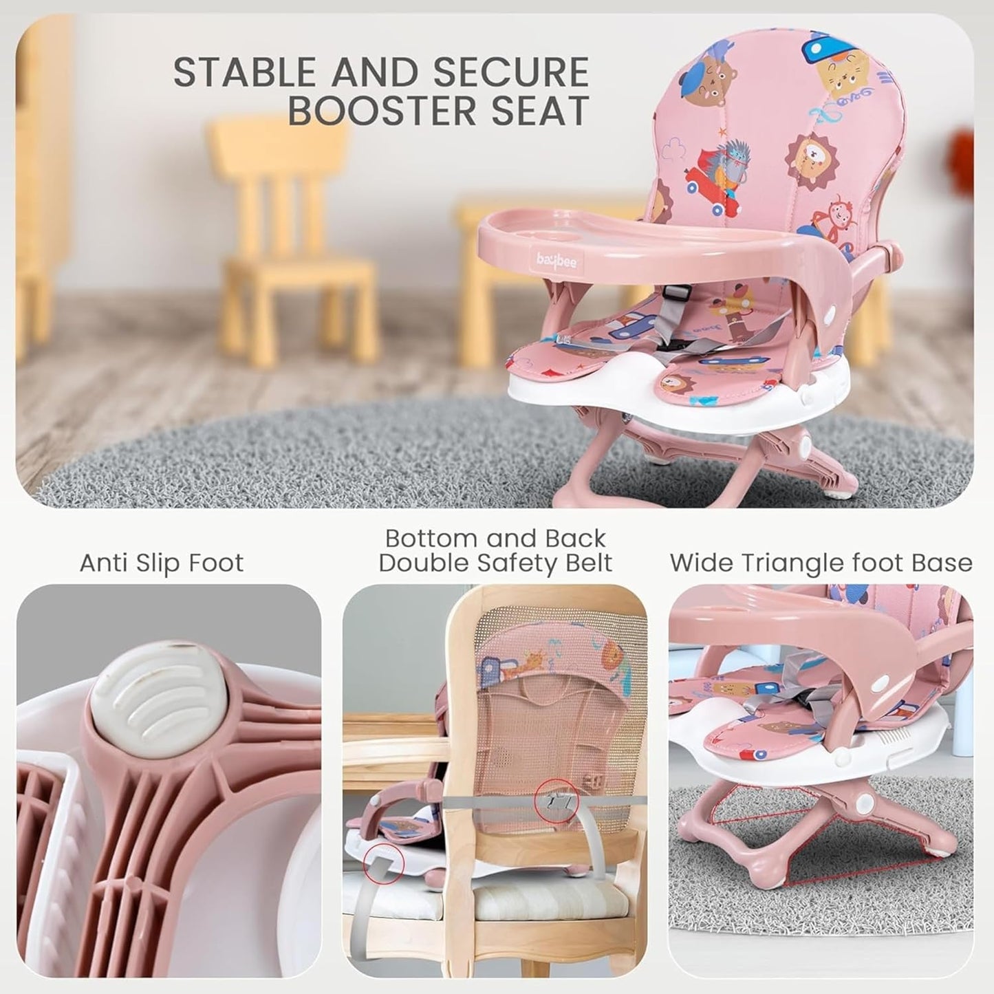 OBaby Dining Table Seat,Removable Tray/Adjustable