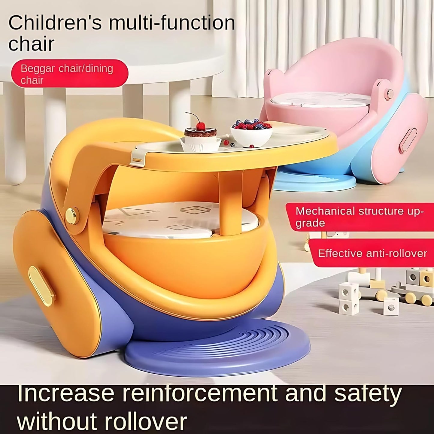 OBaby Dining Table Seat, Removable Tray/Adjustable