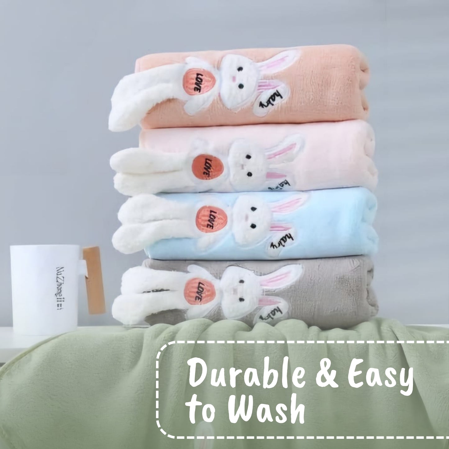 OBABY Premium Microfiber Baby Bath Towel – Quick-Dry, Soft Towel