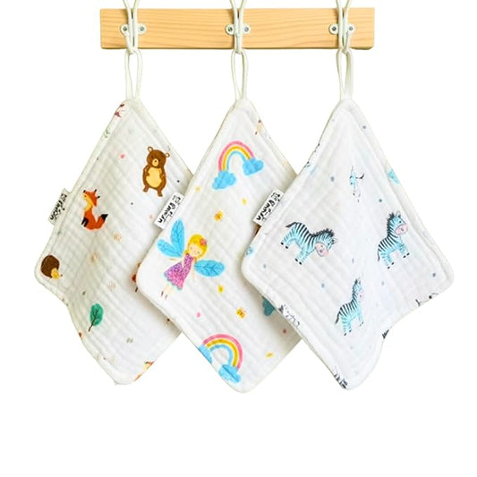 Baby Muslin Wash Cloth | 6 Layer Soft Cotton Face & Body Towel for Newborns