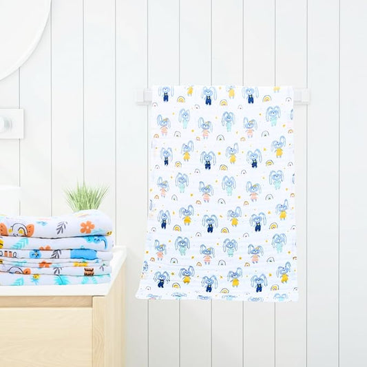 6 Layer Muslin Baby Towel | Ultra Soft & Absorbent Cotton Bath Towel for Newborns